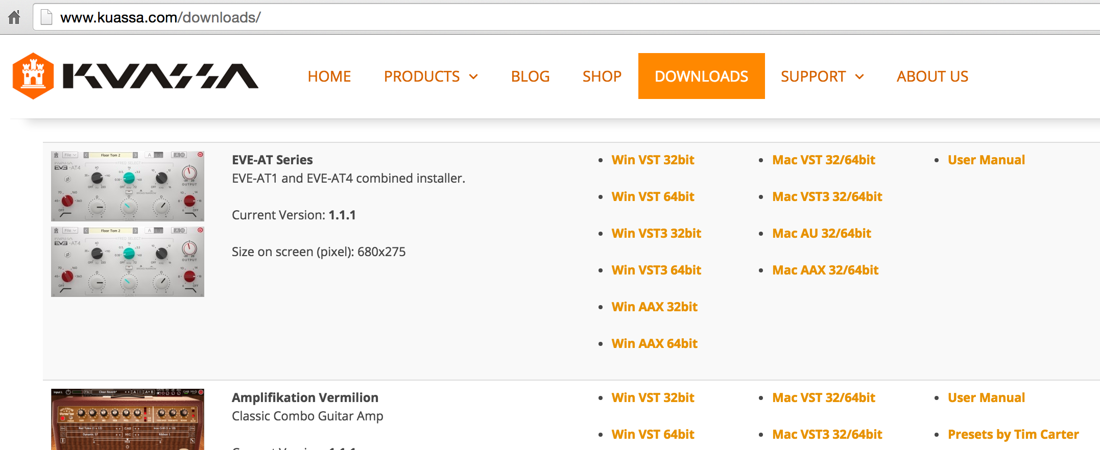 Downloads Page