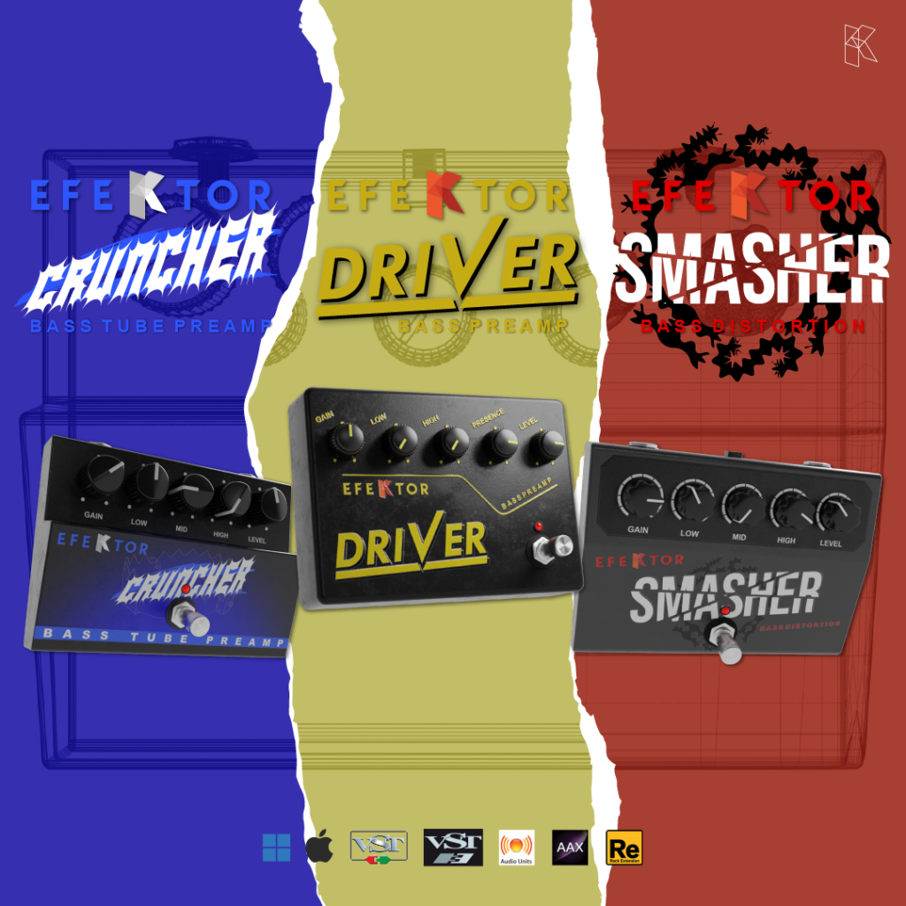 [Intro Ended] Kuassa Unveils Three New Efektor Bass Distortion Pedals at $9 Intro Price