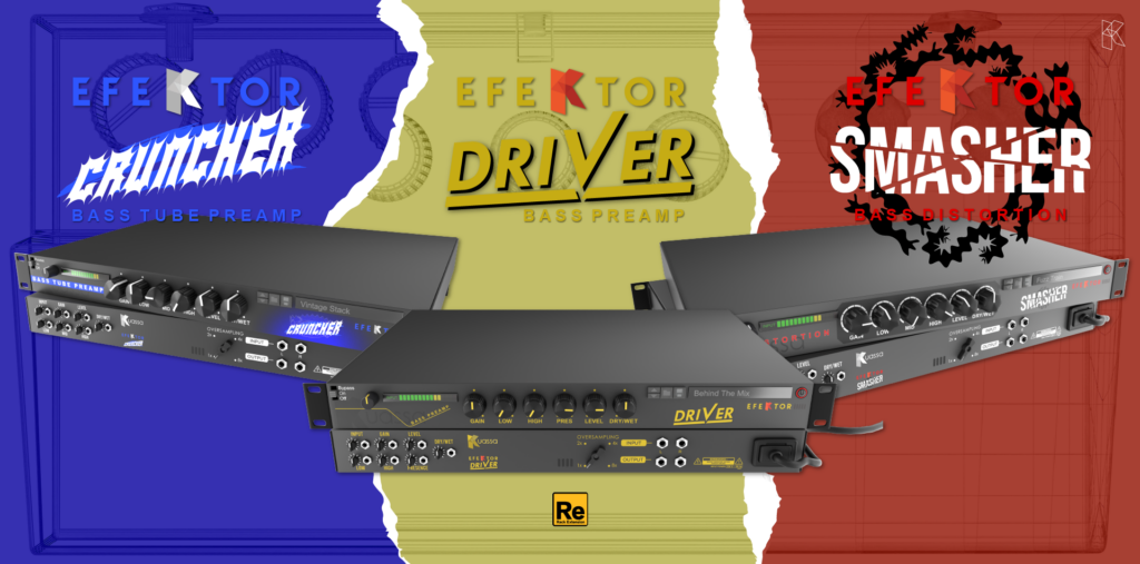 Three new Efektor Bass Distortion Pedals. Is now available on Rack Extension Version.
